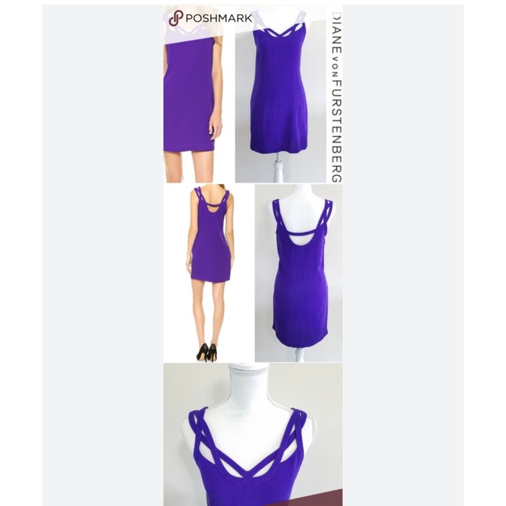 EUC Diane Von Furstenberg periwinkle silk dress sz: 4